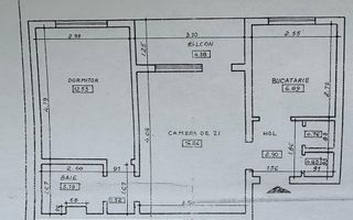 Vânzare apartament 2 camere – Zona Sucevei - Schiță 1
