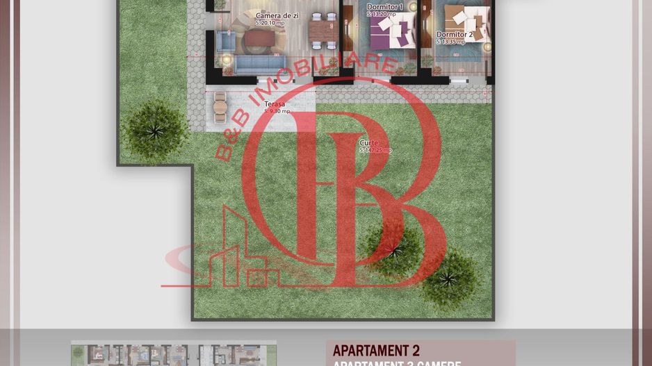 3 camere cu dresing si curte  Titan Pallady Metrou Nicolae Teclu - Schiță 1