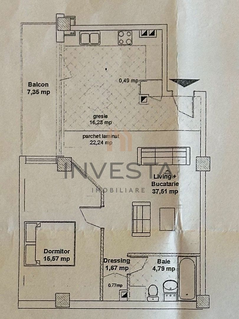 2 camere Marasti – Str. Bucuresti, aproape de The Office - Schiță 6