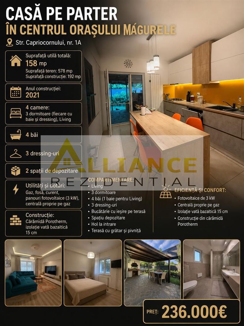 CENTRU MAGURELE-CASA INDIVIDUALA-PARTER-4 CAMERE-4 BAI - Poză 1