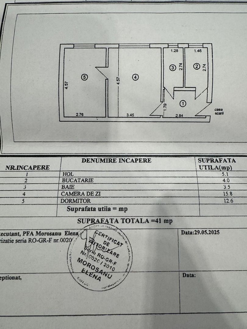 De vânzare – Apartament 2 camere, Tineretului, Școala 10 - Schiță 5
