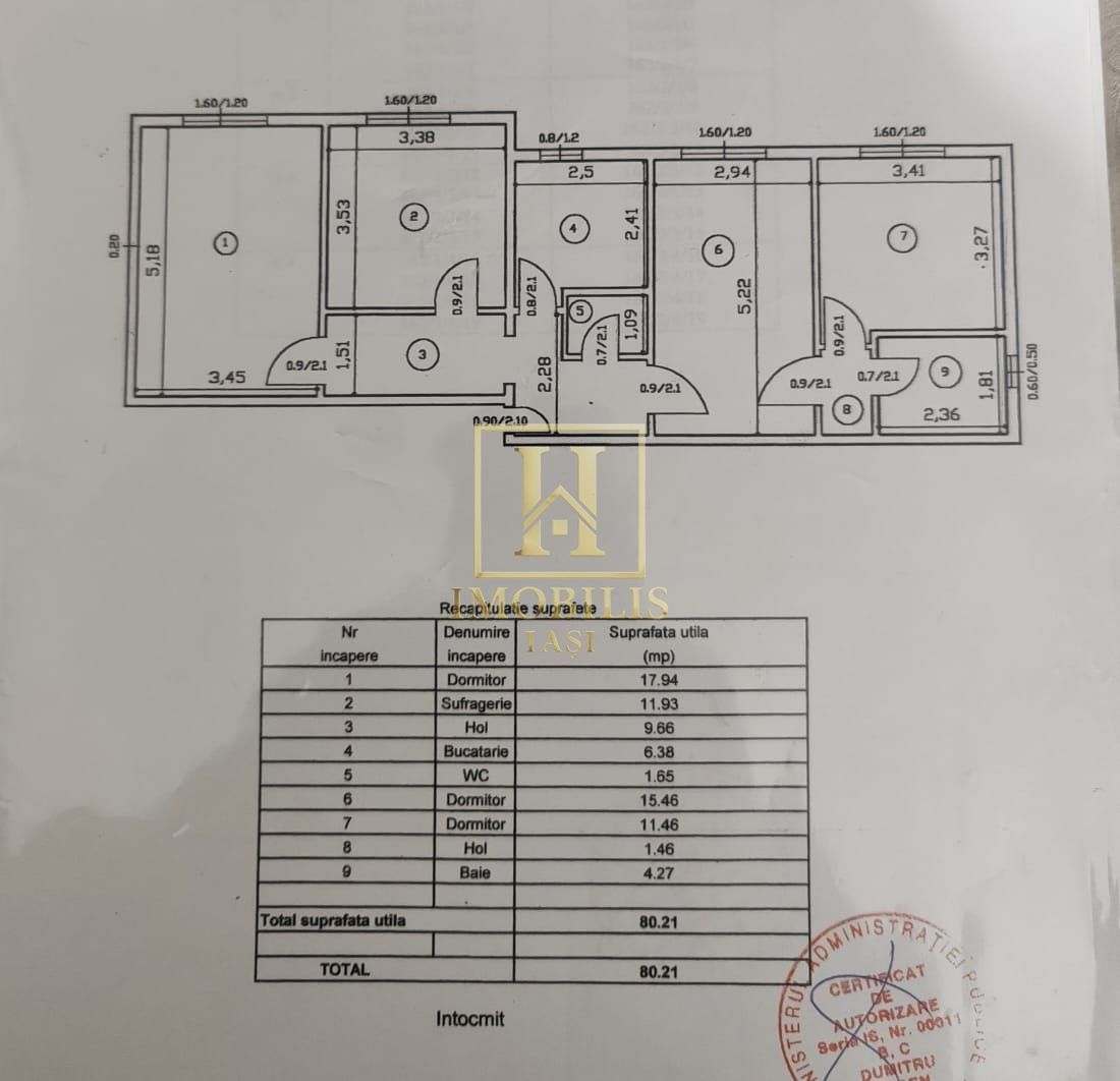 Ideal birou firma!!- Apartament 4 camere, SD, 81mp, Nicolina2 - Poză 13