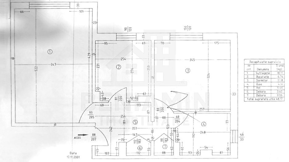 2 decomandate - parter - renovat - centrala termica - 1980 - Brazda - Schiță 9
