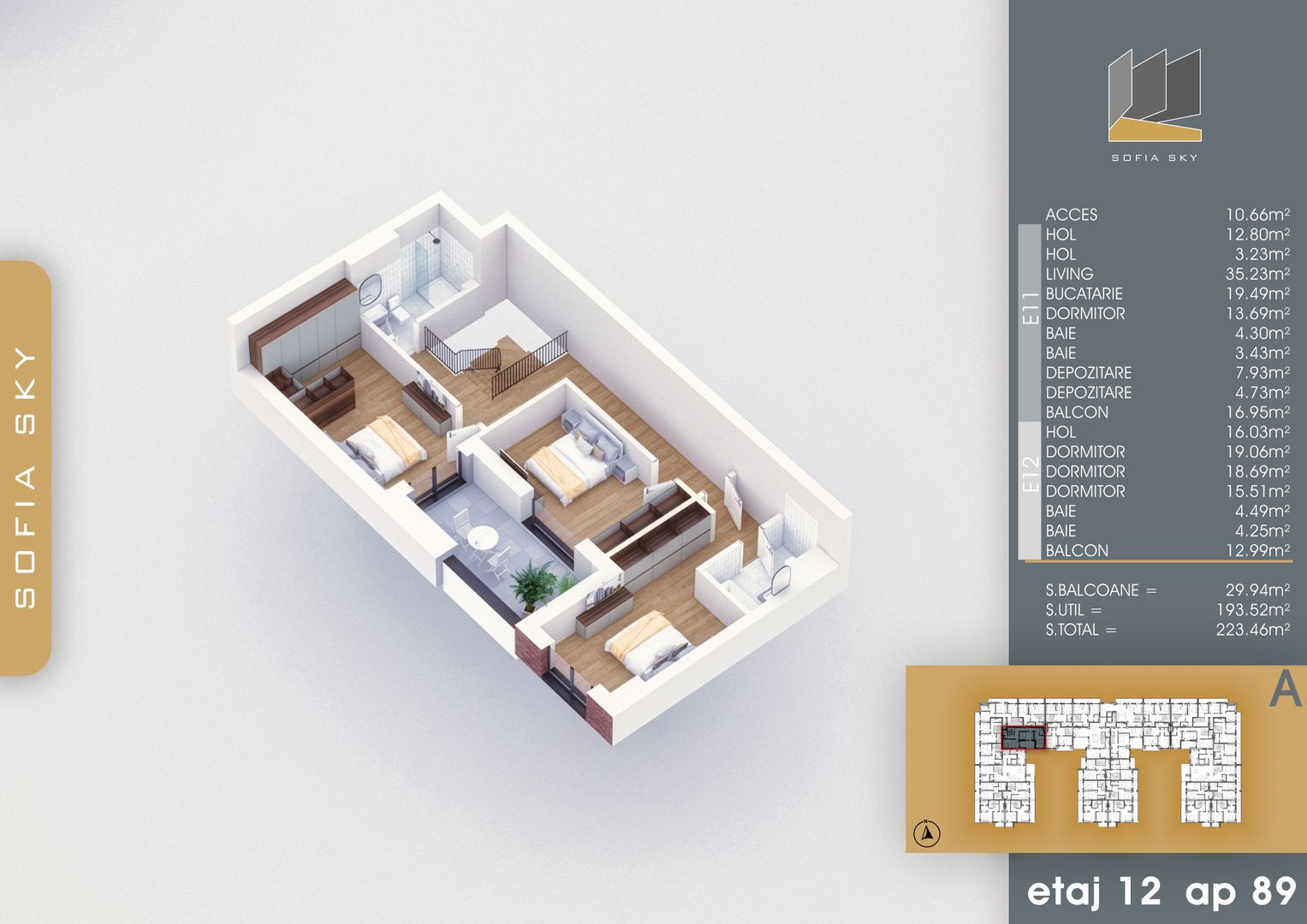 5 camere duplex 190 metri util interior Metrou N Teclu - Schiță 12
