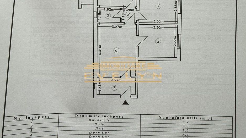 Apartament 3 camere de vânzare – Etaj 1 – Zona Școala Nr. 7 - Poză 3