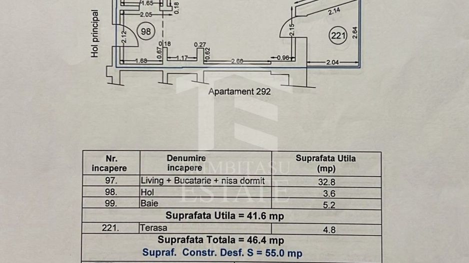 Studio cu vedere frontala la mare | Alezzi Infinity | loc parcare - Schiță 13