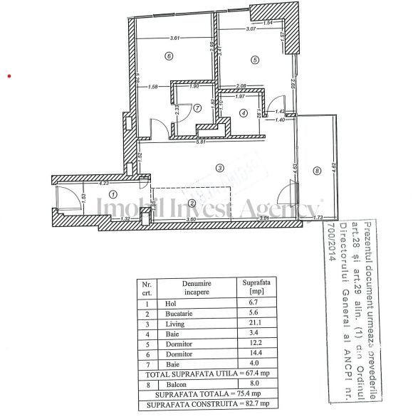 Apartament 3 camere nemobilat in One Verdi Park loc de parcare inclus - Schiță 19