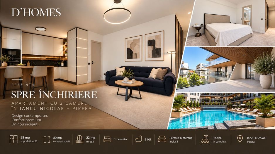 Chirie I Apartament Premium cu 2 Camere | 80 mp I Iancu Nicolae - Poză 1
