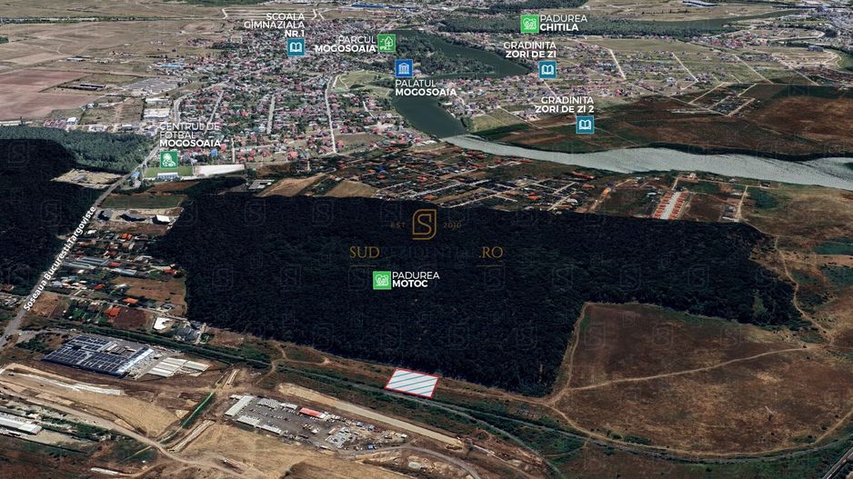 Teren de vânzare 10.028 mp – Mogoșoaia, lângă Pădurea Motoc - Poză 1