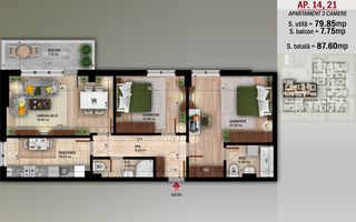 Apartament 3 Camere Decomandata,Nicolae Grigorescu-Metrou - Poză 1