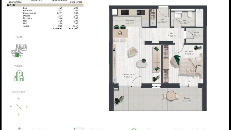 COM 0% Apartament nou cu 2 camere | Denya Forest - Poză 10