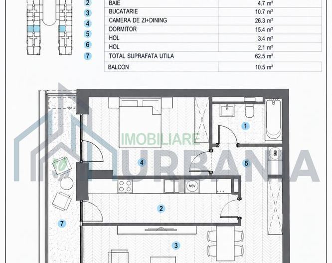 Apartament 2 camere, 62,5 mp, Silk District, Iași - etaj 1, bloc finalizat și intabulat în 2026 - Poză 8