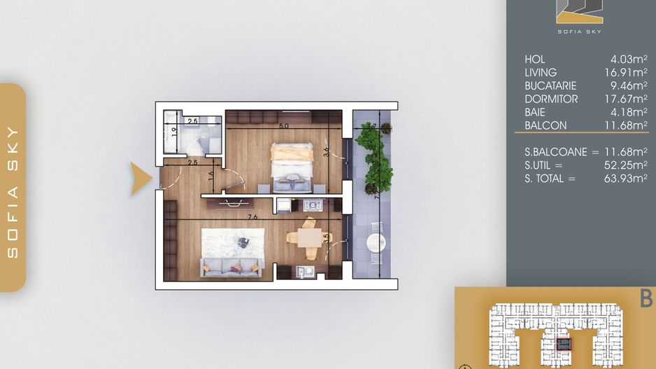 Apartament 2 camere spatios Titan Pallady  7 min Metrou Nicolae Teclu - Schiță 4