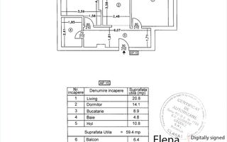 Inchiriere apartament 2 camere modern,mobilat complet Popesti-Leordeni - Schiță 11