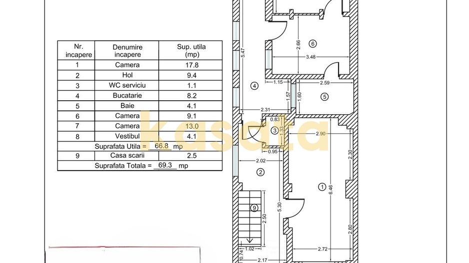 Casă cu 4 camere si curte | zona Regie | teren 252 mp - Schiță 30