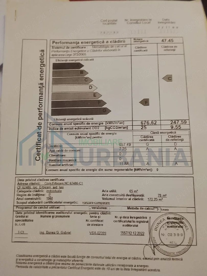 Teren intravilan intabulat cu casă bătrânească, Erbiceni, Iași - Poză 5
