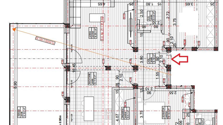 Penthouse. TERASA 35 MP. Lift. Finisaje premium. - Schiță 13