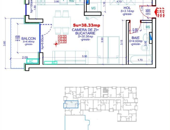 Apartament 43, Corp F – Studio | 38,51 mp | Etaj 3 | Jabri Nord Reside - Poză 4