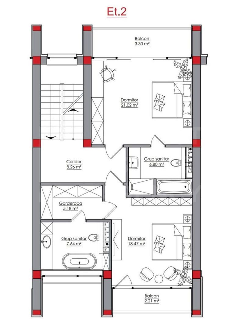Vânzare, townhouse, 3 nivele, 6 camere, str. Salcîmilor, com. Stăuceni - Poză 13