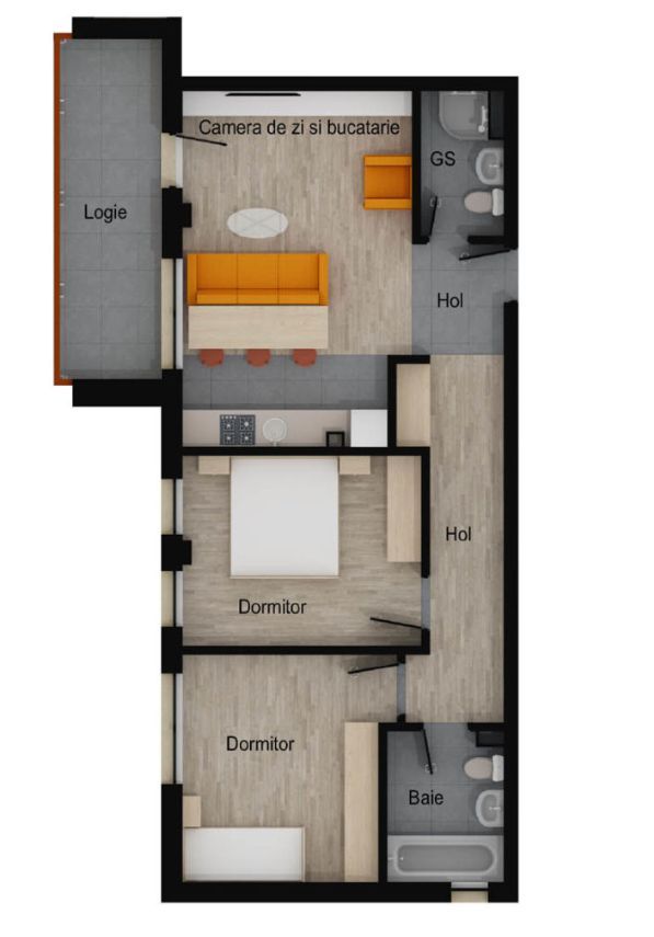 Apartament 3 camere, 2 bai, etaj intermediar, balcon, garaj, boxa - Poză 6