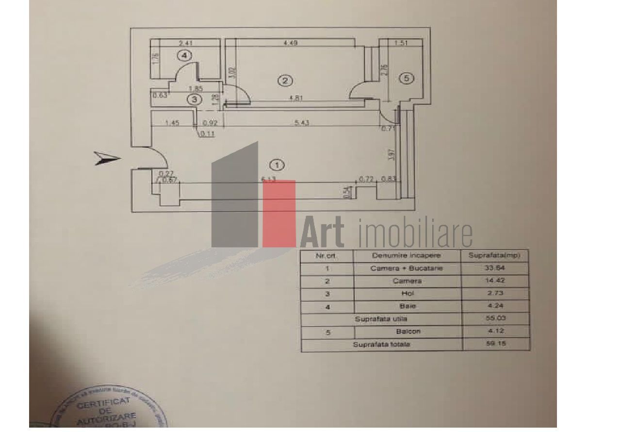 Apartament 2 camere complex Edenia - Schiță 14