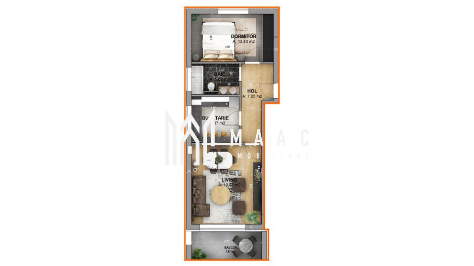 Apartament 2 camere - finisat la cheie I Comision 0% - Poză 15