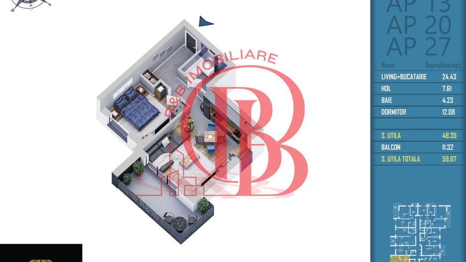 2 camere Titan Pallady Finalizat cu acte mutare imediata - Schiță 1