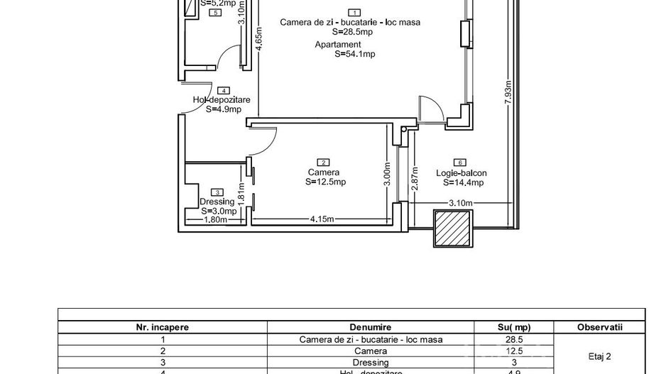 Apartament 2 camere premium in Gheorgheni, la 3 minute de Iulius Mall - Schiță 17