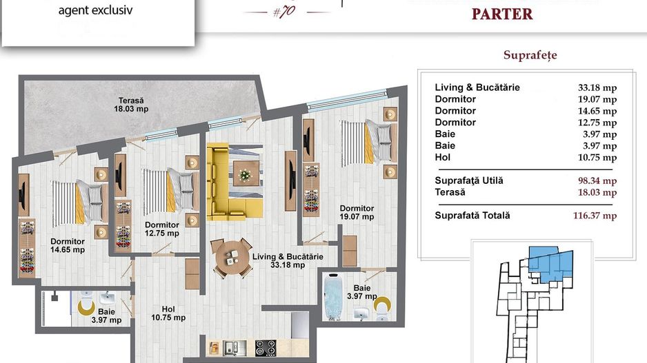 SPATIU COMERCIAL 100MP + 17 TERASA - 2 LOCURI DE PARCARE, BOXA INCLUSA 9MP - Poză 11