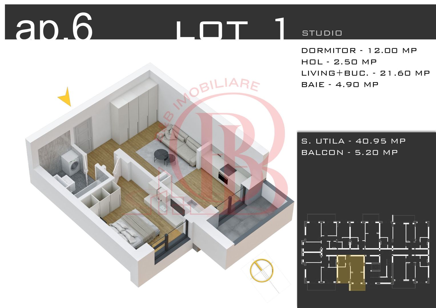 Apartament 2 camere -Theodor Pallady-Sector 3 - Schiță 6