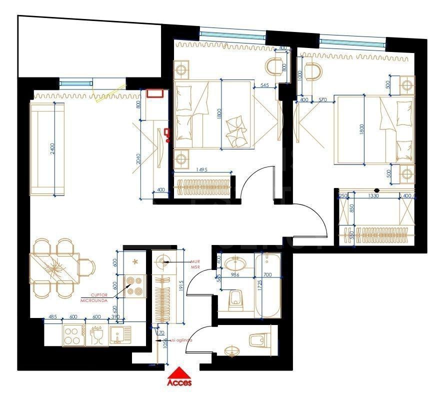 Vânzare, apartament, 2 camere, Complexul Oasis, Râșcani - Poză 20