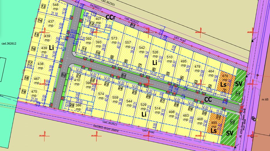 Teren de case în Sânnicolau Mic la 25 eur/mp - Poză 3