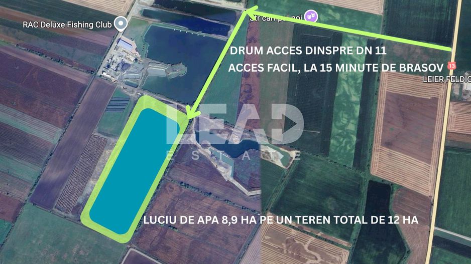 Lac de pescuit 9 ha, pe un teren intravilan de 12 ha, langa Brasov, COMISION 0% - Poză 1
