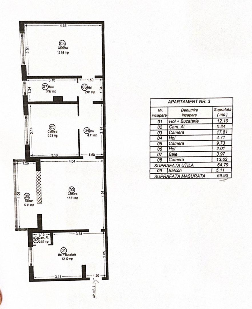 Girocului | 3 Camere | Centrala proprie | Semi-Mobilat - Poză 15