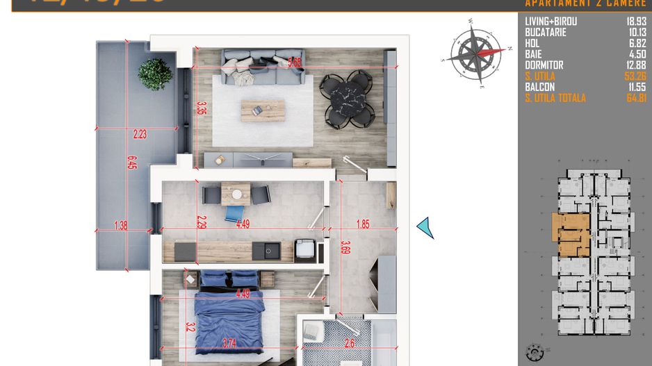 Apartament 2 camere Titan Pallady parcare gratuita - Schiță 7