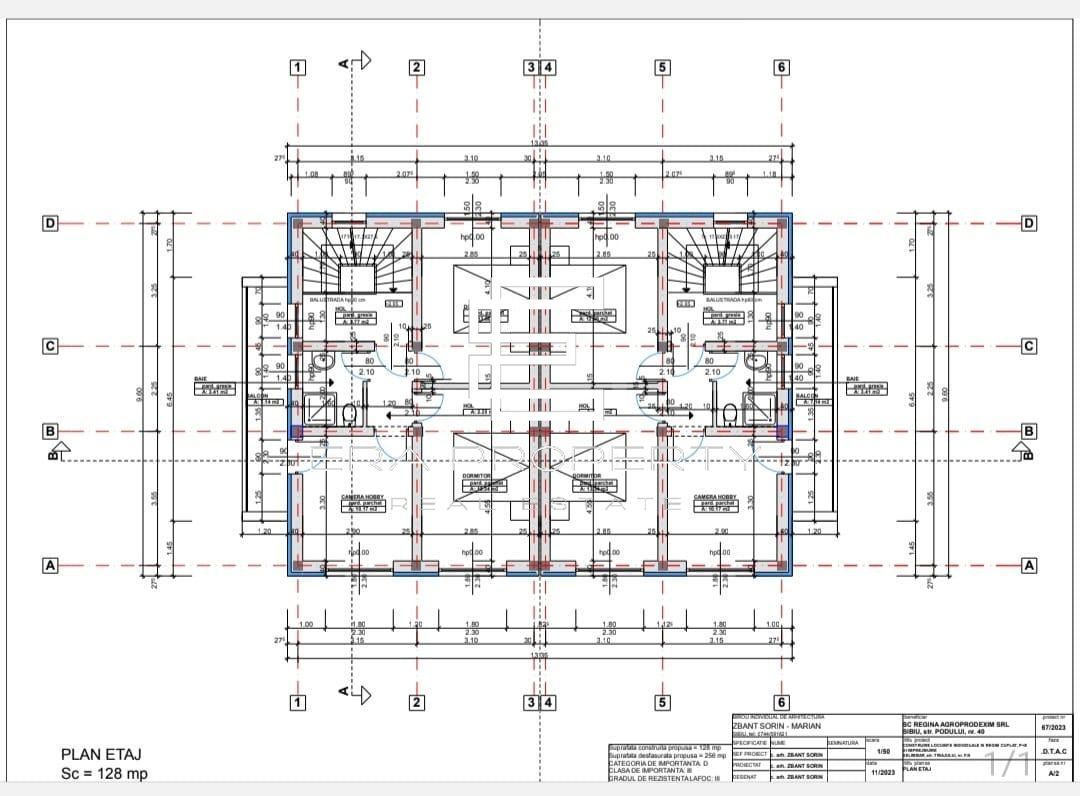 Duplex 4 camere, teren 220 mp,  Selimbar zona Triajului - Schiță 6