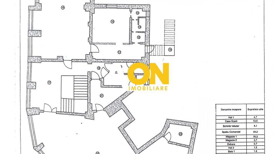 Spatiu comercial sau de birouri, 325 mp utili, M-uri - Schiță 2