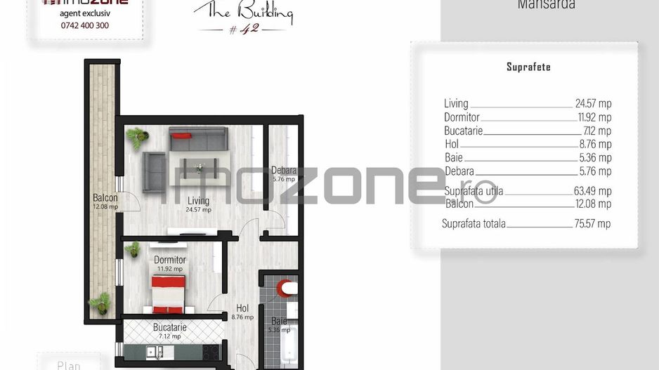 2 camere, 75 mp, Sector 5, BLOC NOU, etaj 5, lift, Comision 0 % - Poză 8