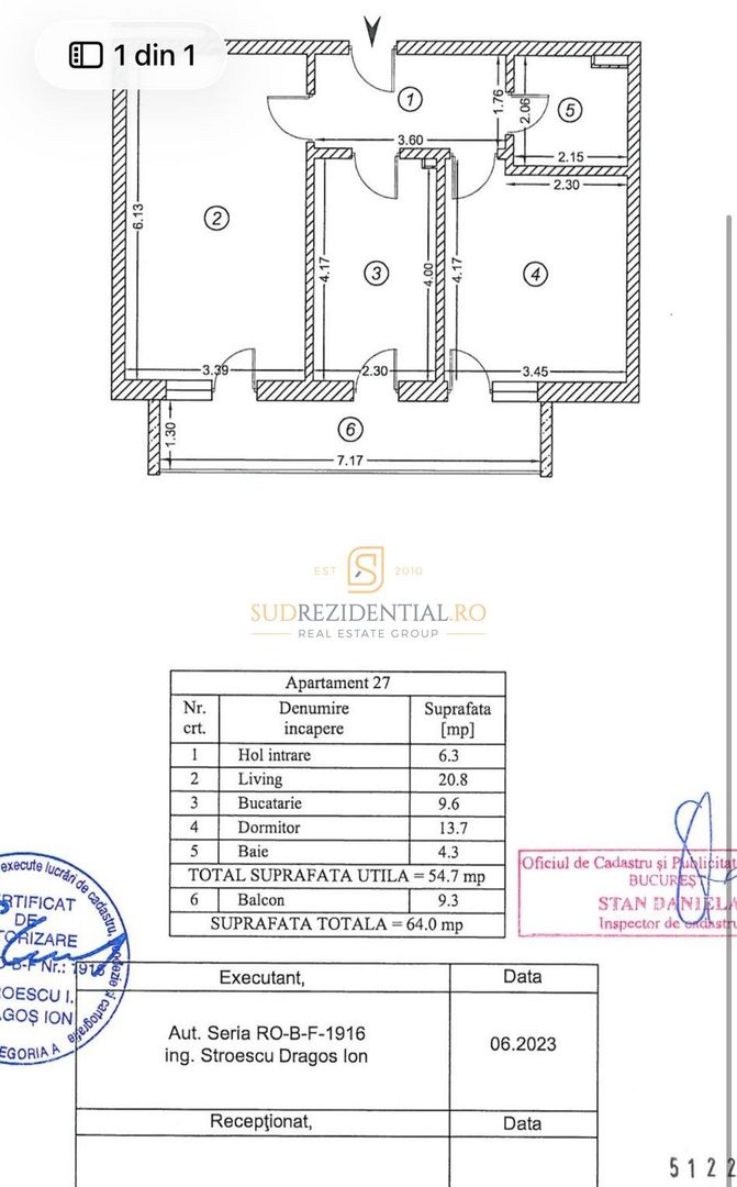 Apartament 2 camere de inchiriat, mobilat, The Grand Kristal, Sector 4 - Schiță 9