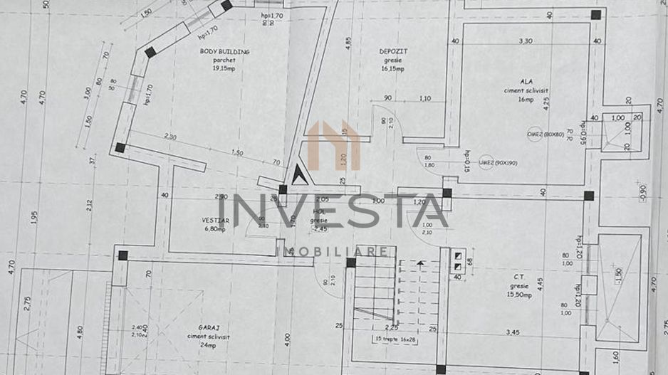 Casa individuala cu 7 camere, 260 mp, teren 900 mp, front 19m, Europa - Schiță 22