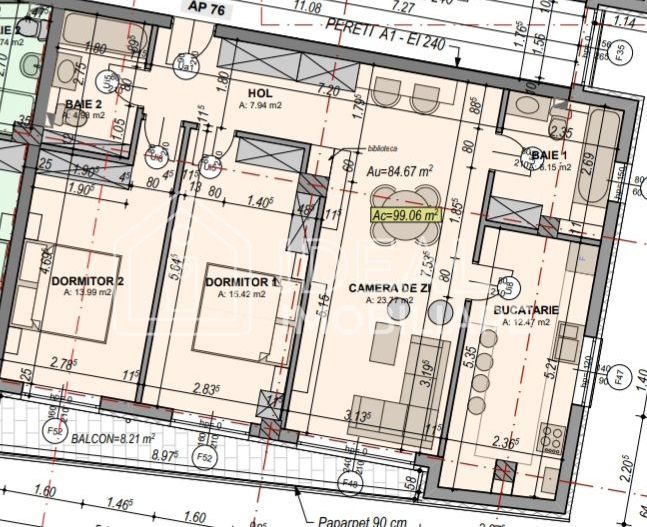 Apartament generos de 3 camere cu balcon,  85 mp utili, zona Turnisor - Poză 11