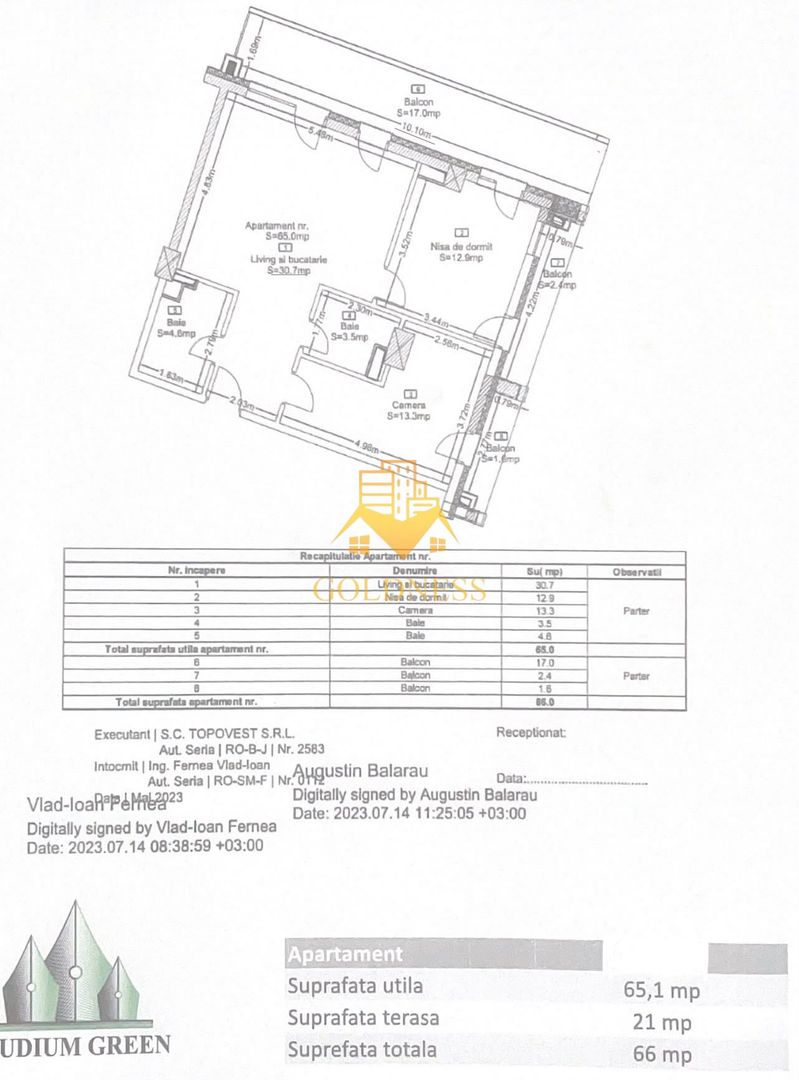 3 camere in cel mai notoriu bloc din Cluj | Wings Zorilor| Tereasa 21m - Schiță 6