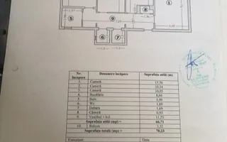 3 Camere - 71MP | Decomandat | Reabilitat | 2 Bai | M Gorjului-9 min - Schiță 30
