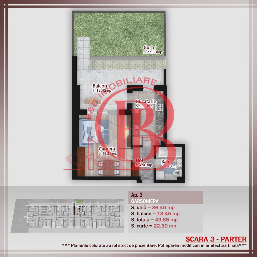 Garsoniera cu gradina -oferta lansare proiect Pallady - Schiță 10