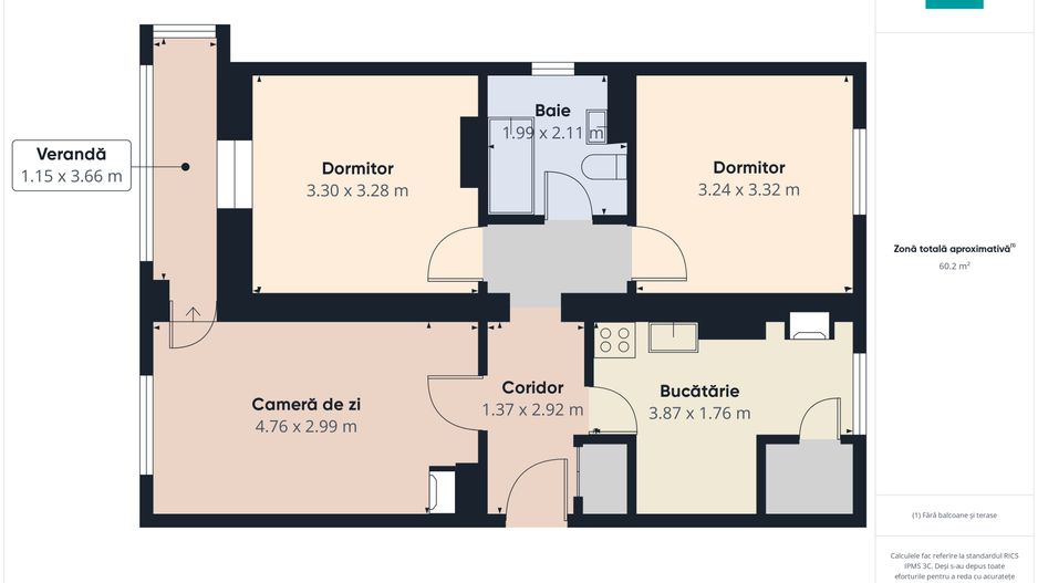 Apartament cu 2 camere și curte ultracentral - Poză 14
