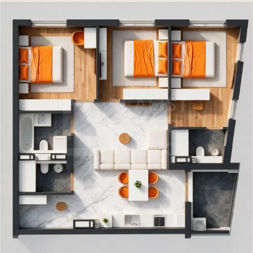 Vânzare, apartament 3 camere 78.2 mp, str. Ialoveni, Telecentu - Poză 4