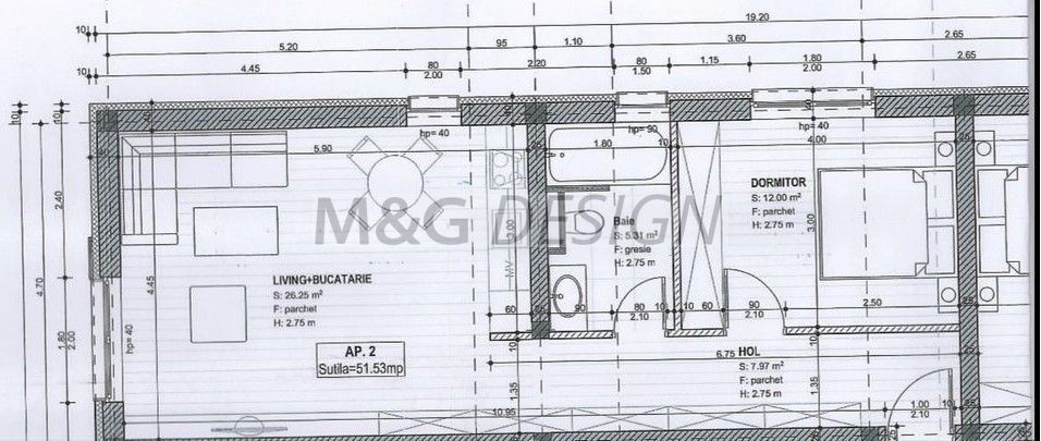 Apartamente 2 camere Giroc bloc nou - Schiță 7