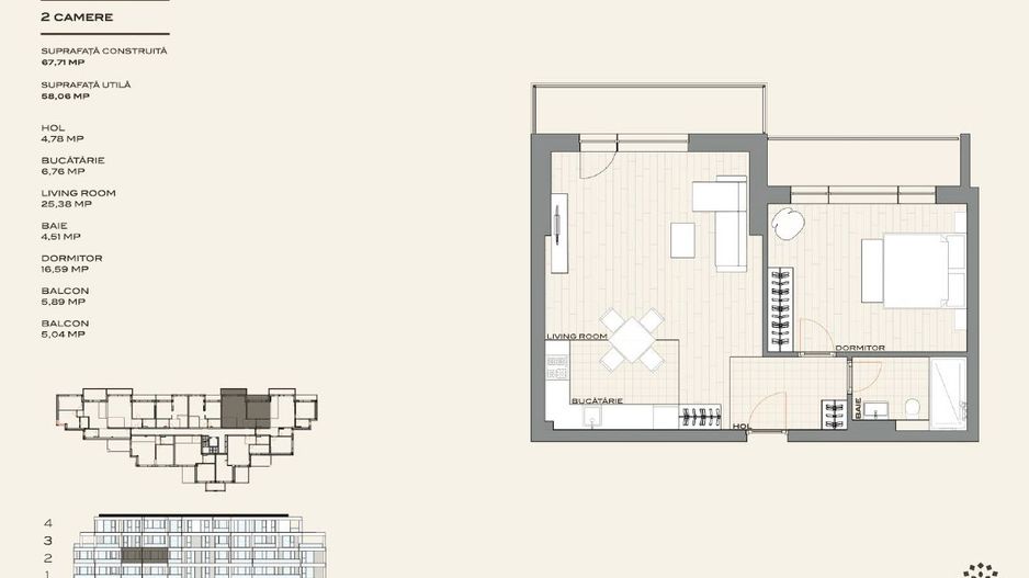 Apartament cu 2 camere de vânzare în Nord, Voluntari - Poză 2