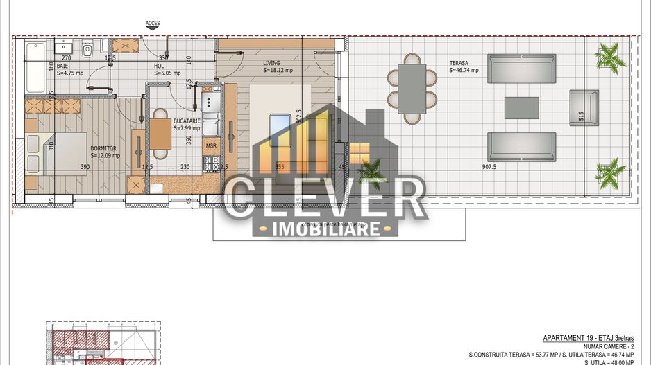 Titan Theodor Pallady Apartament 2 camere cu Terasa 46mp - Poză 1