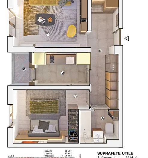 AP 2 CAMERE ENCORE RESIDENCE, INCALZIRE PARDOSEALA, BLOC NOU, COMIS 0% - Schiță 8